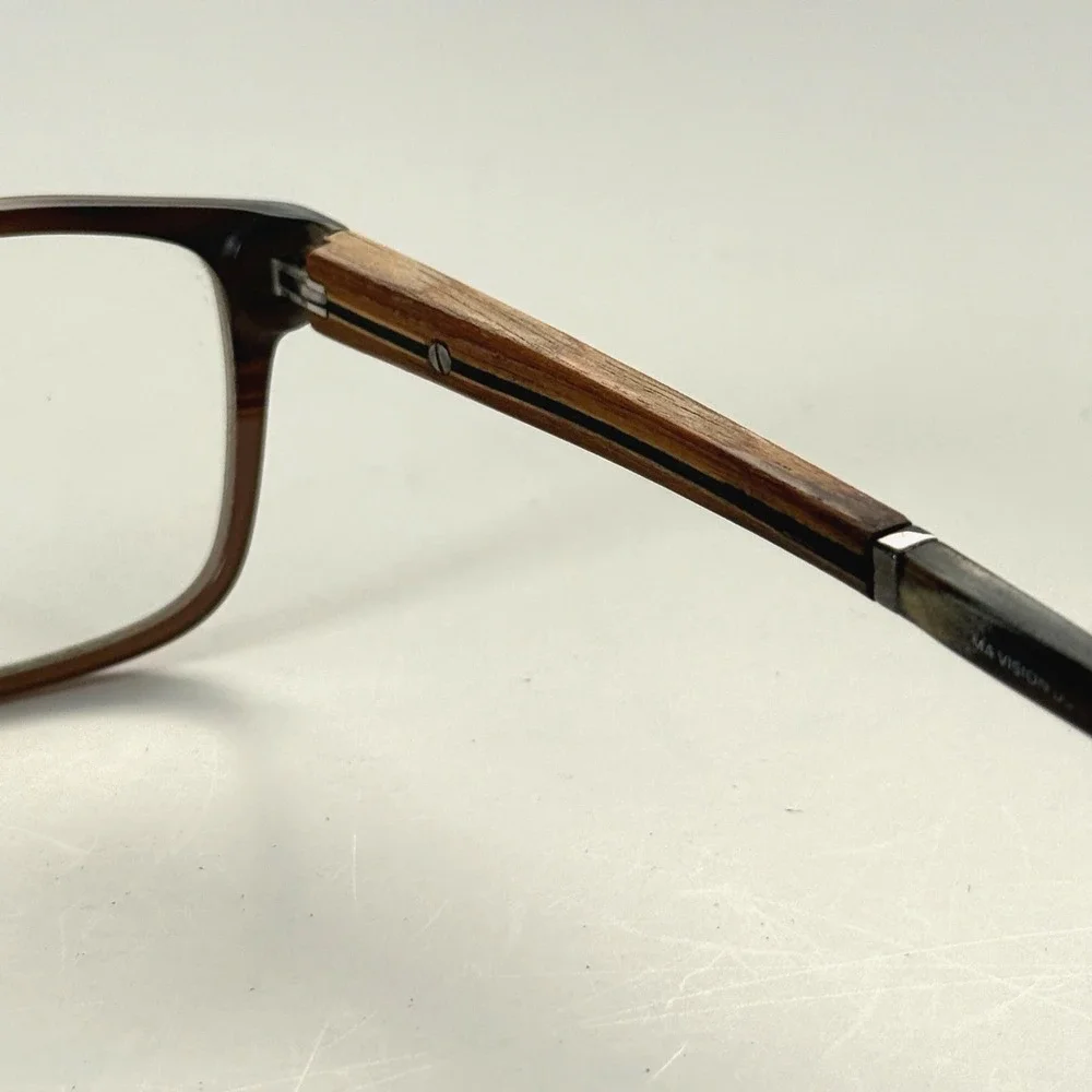 A&A OPTICAL‎ Cremieux Eyeglasses Frame Only 51-18-140 Wood/Plastic Brown